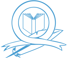 Icon showing a book, feather and wreath