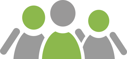 Stylized group of 3 people