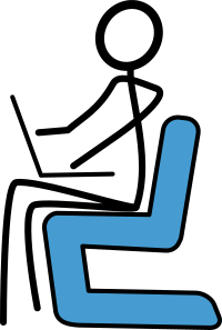 Icon showing a person programming