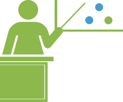 Icon showing an educator 